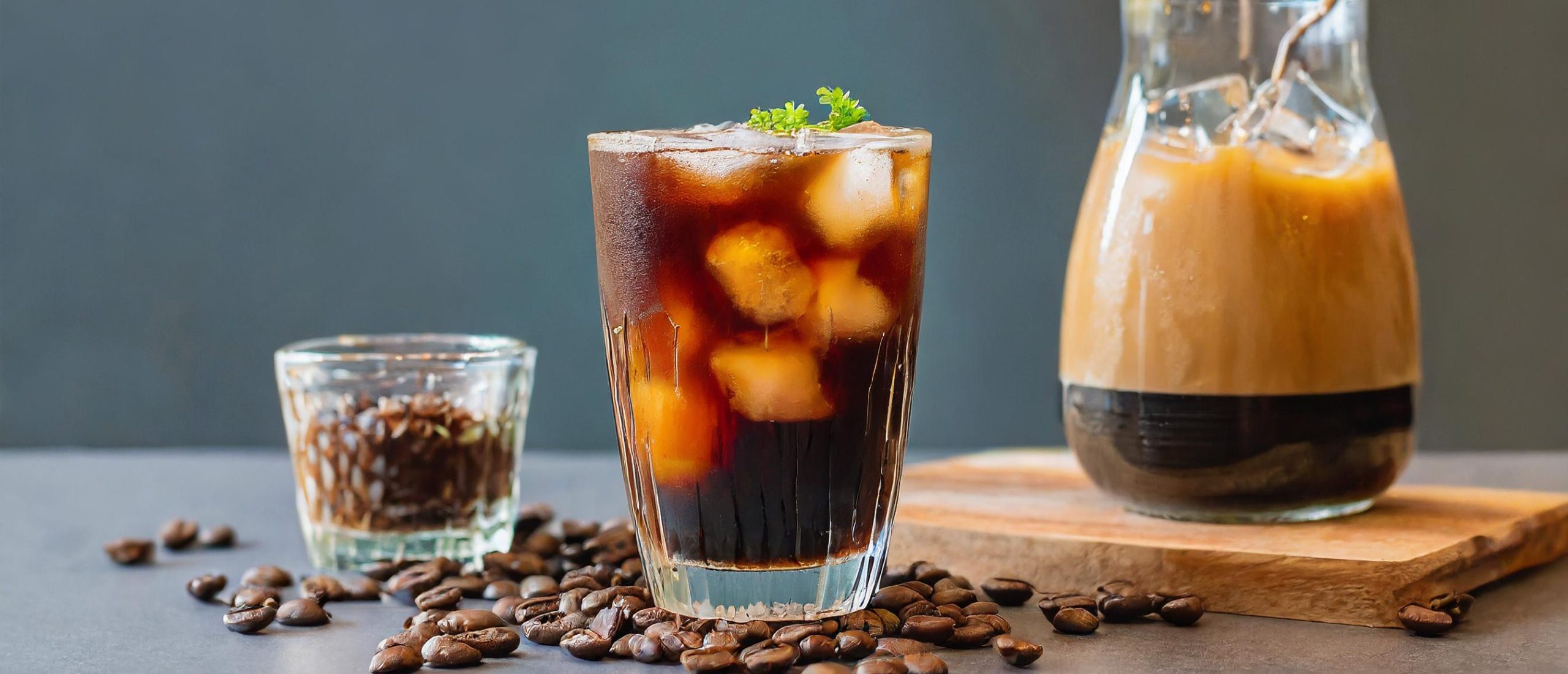 Firefly a various photo of cold brew coffe for website banner with clean background 87253